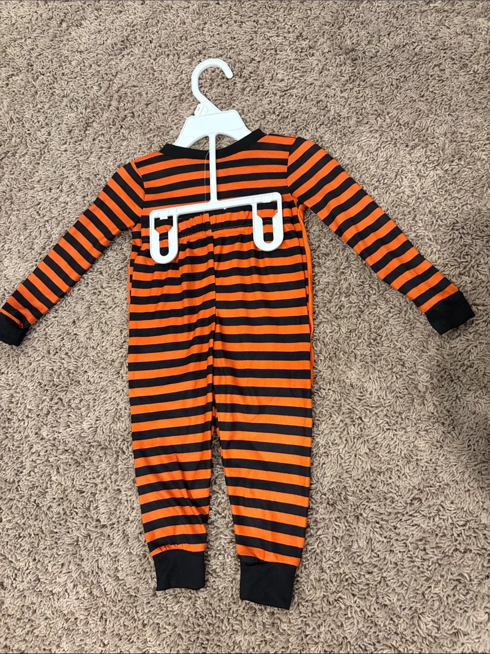 Kids Halloween Pajama Set with Orange Pumpkin & Character Graphic